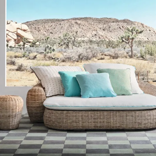 Rattan Inout living room by Gervasoni