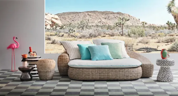 Rattan Inout living room by Gervasoni