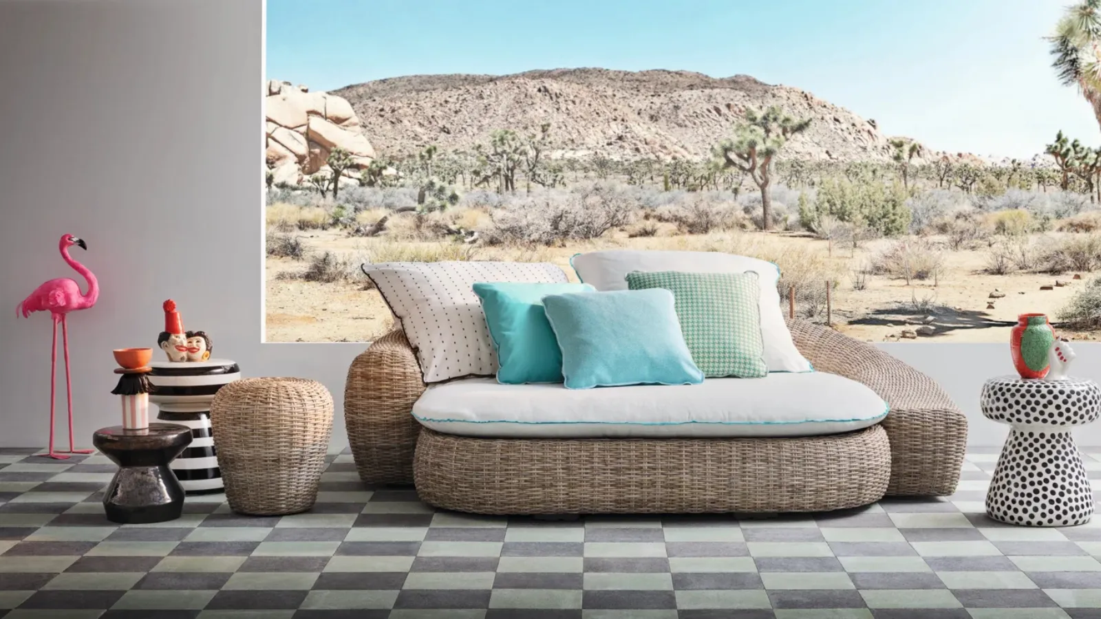 Rattan Inout living room by Gervasoni