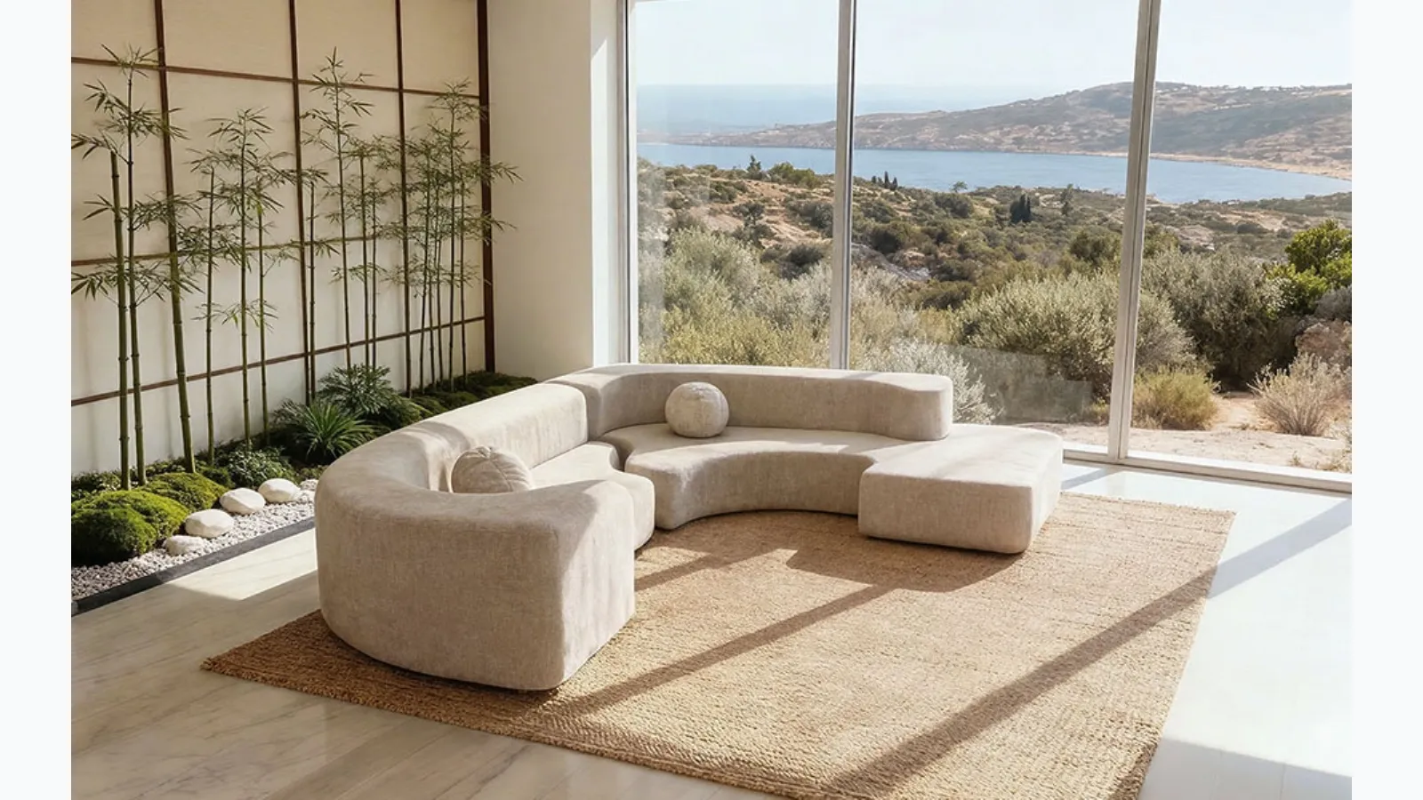 Lara Stilwood sofa with peninsula by Alivar