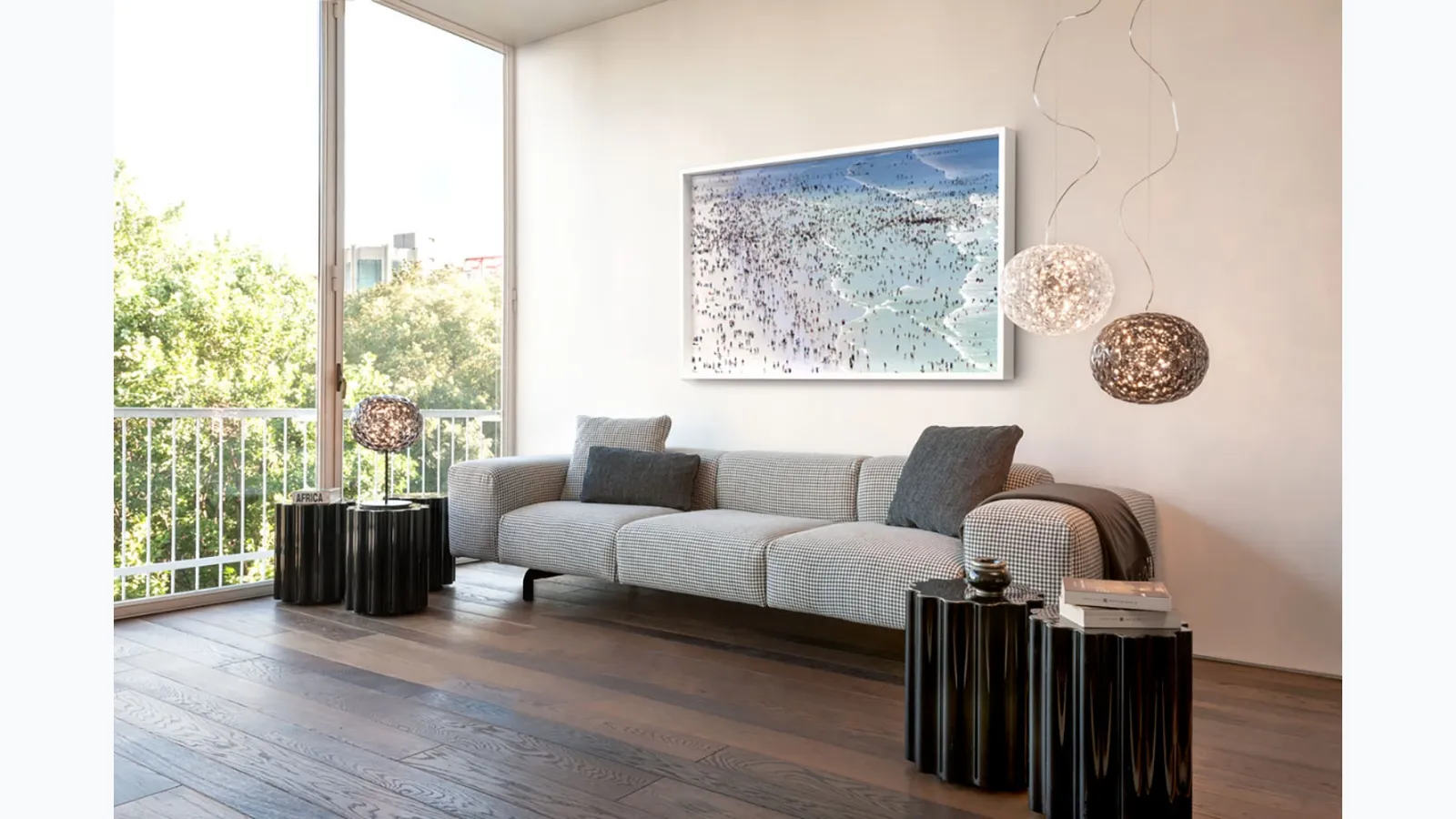 Linear Pied de Poule Wide Sofa by Kartell