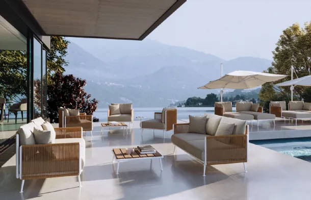 Linear outdoor living room Lido di Dema