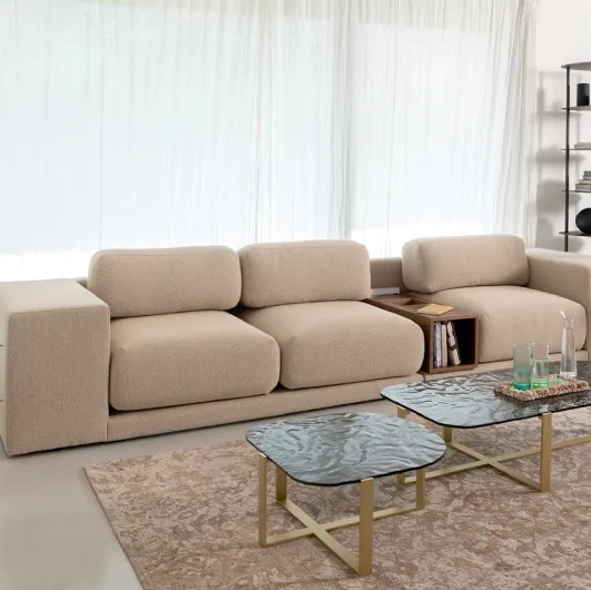 Linear fabric upholstered sofa London by Tonin Casa