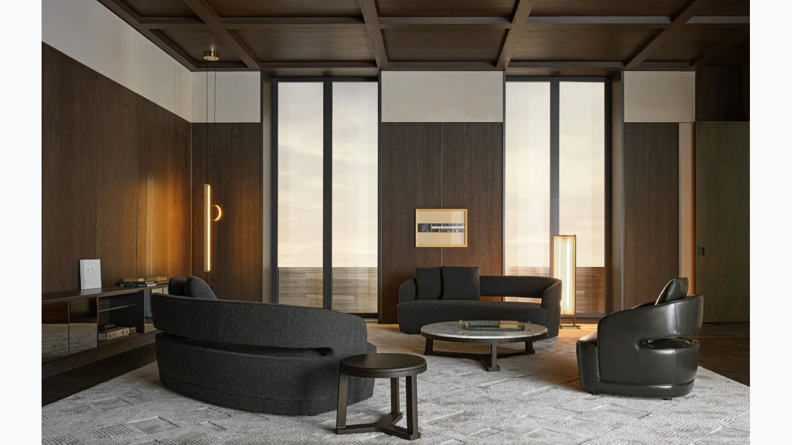 Linear sofa Lucio by Molteni & C