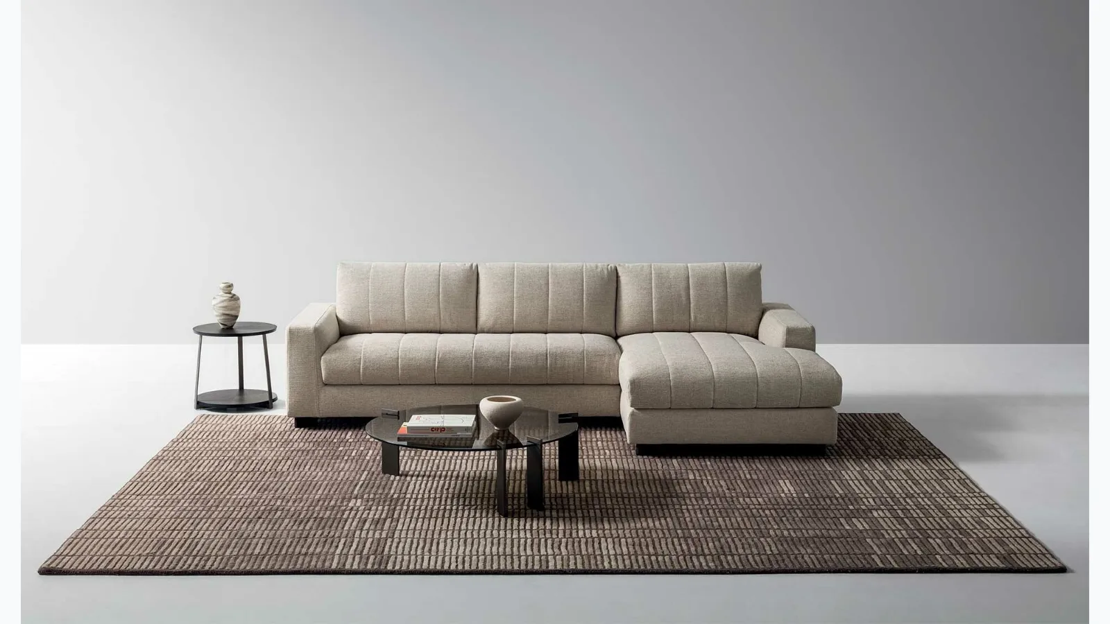Fabric sofa with peninsula Luvon by Ditre Italia.