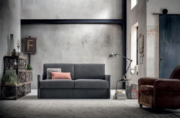 Fabric sofa bed with slim arms Mark by Felis