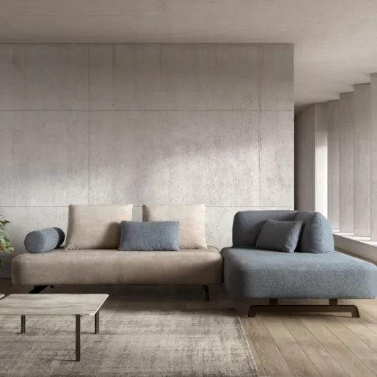 Fabric sofa with Matrix Special peninsula by Samoa.