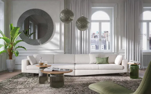 Modular fabric sofa in Montecarlo by Tonin Casa.