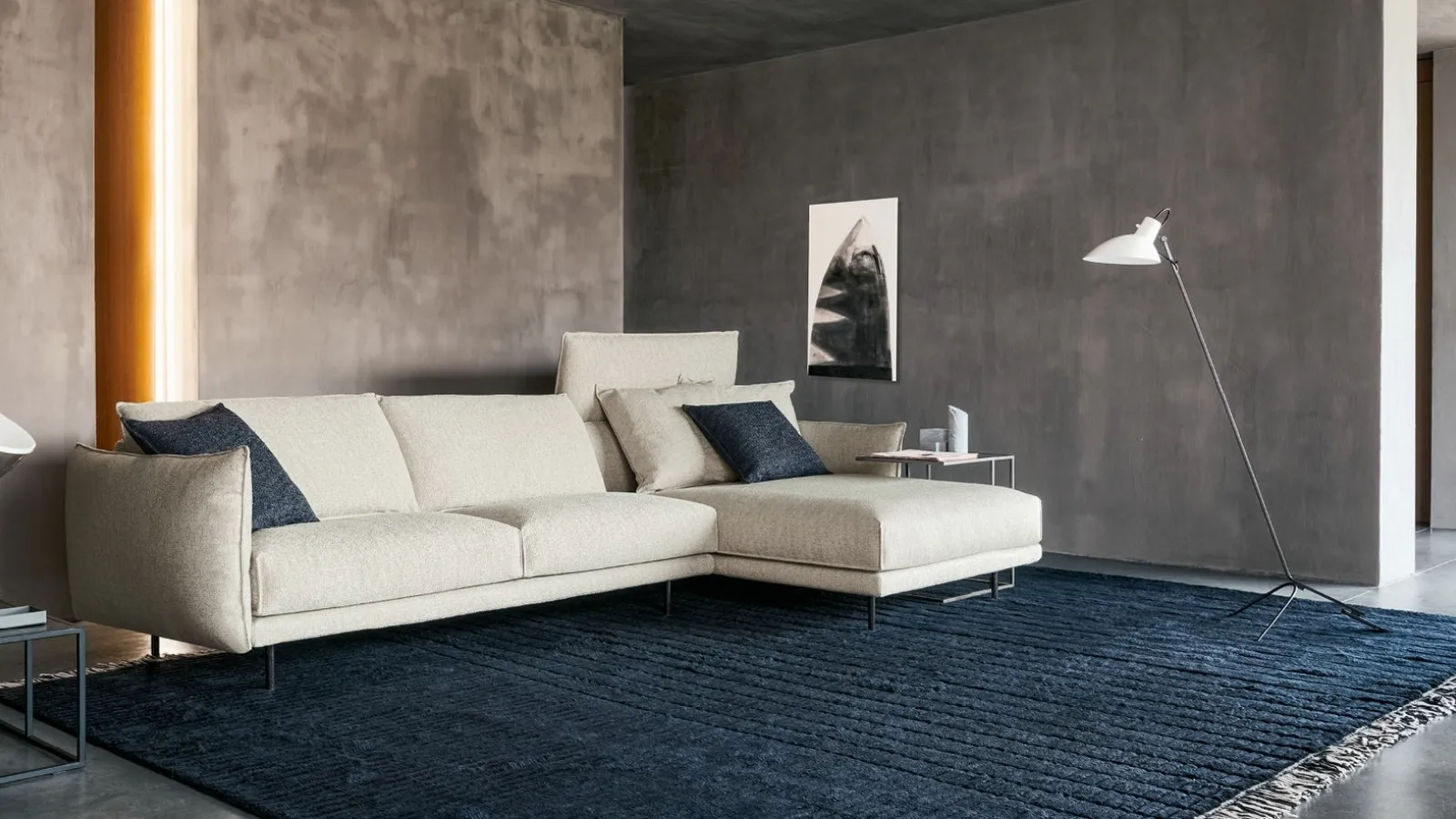 Fabric sofa with peninsula Nubes by Twils Lounge.