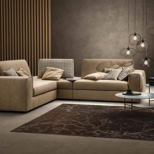 Corner sofa in Peppy fabric by Samoa