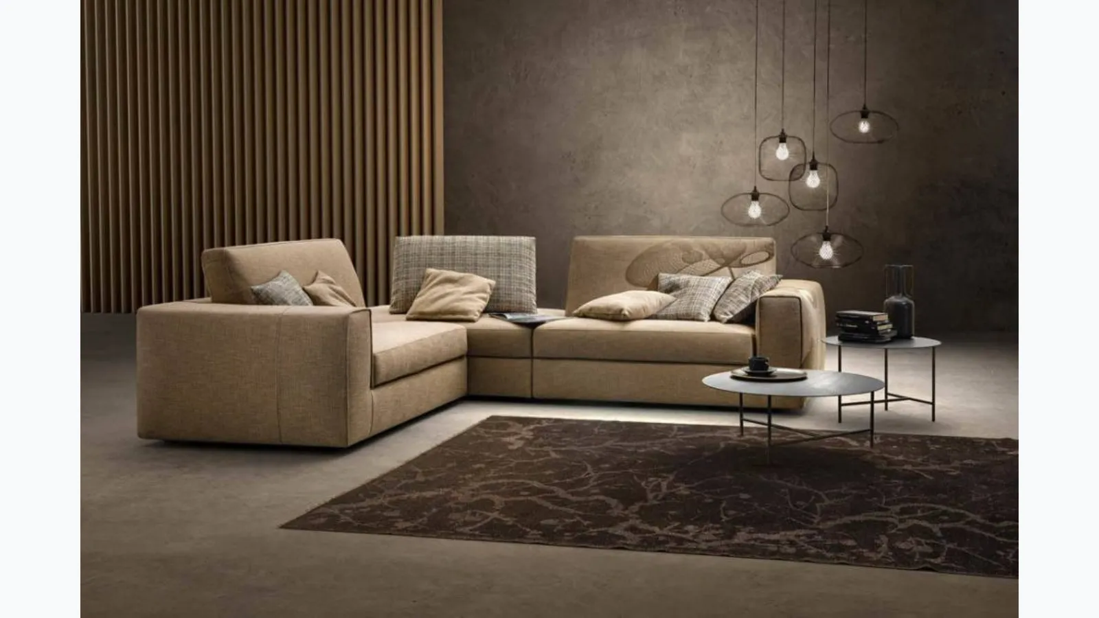 Corner sofa in Peppy fabric by Samoa