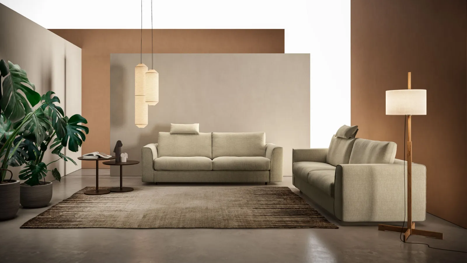 Linear fabric sofa Raphael by Twils