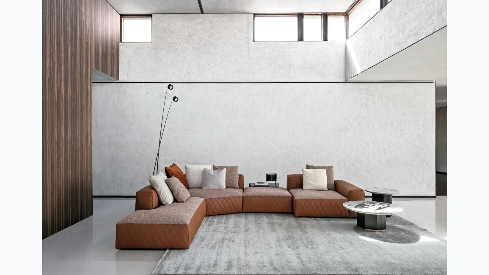 Leather and fabric sofa Reef Diamond by Flexteam.
