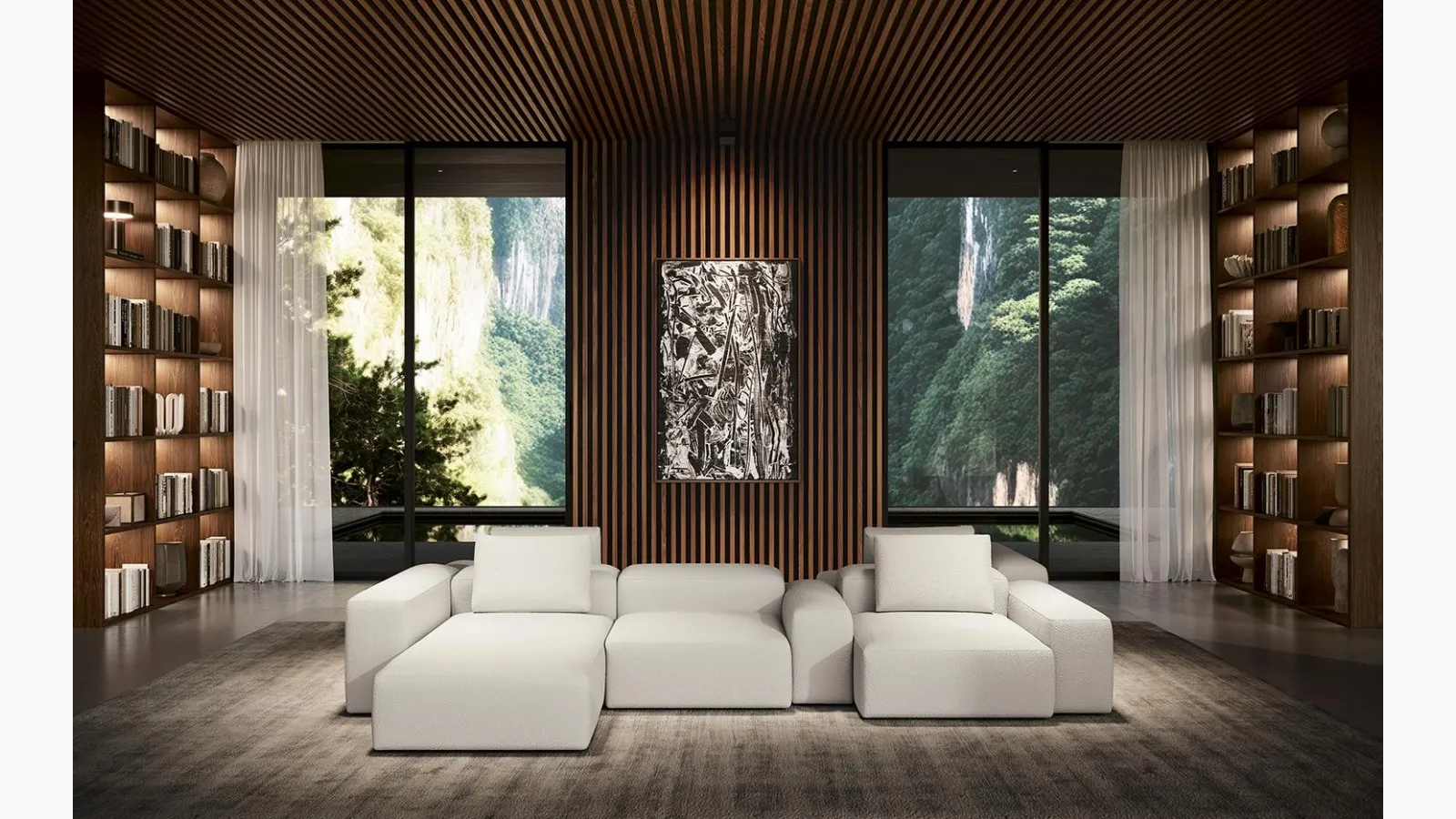 Sofa with peninsula Reverso by Felis