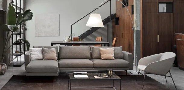 Calligaris Rod sofa with chaise longue