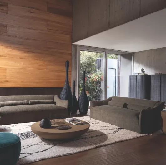 Linear sofa in Saia fabric by Gervasoni.