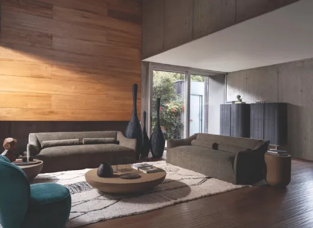 Linear sofa in Saia fabric by Gervasoni.