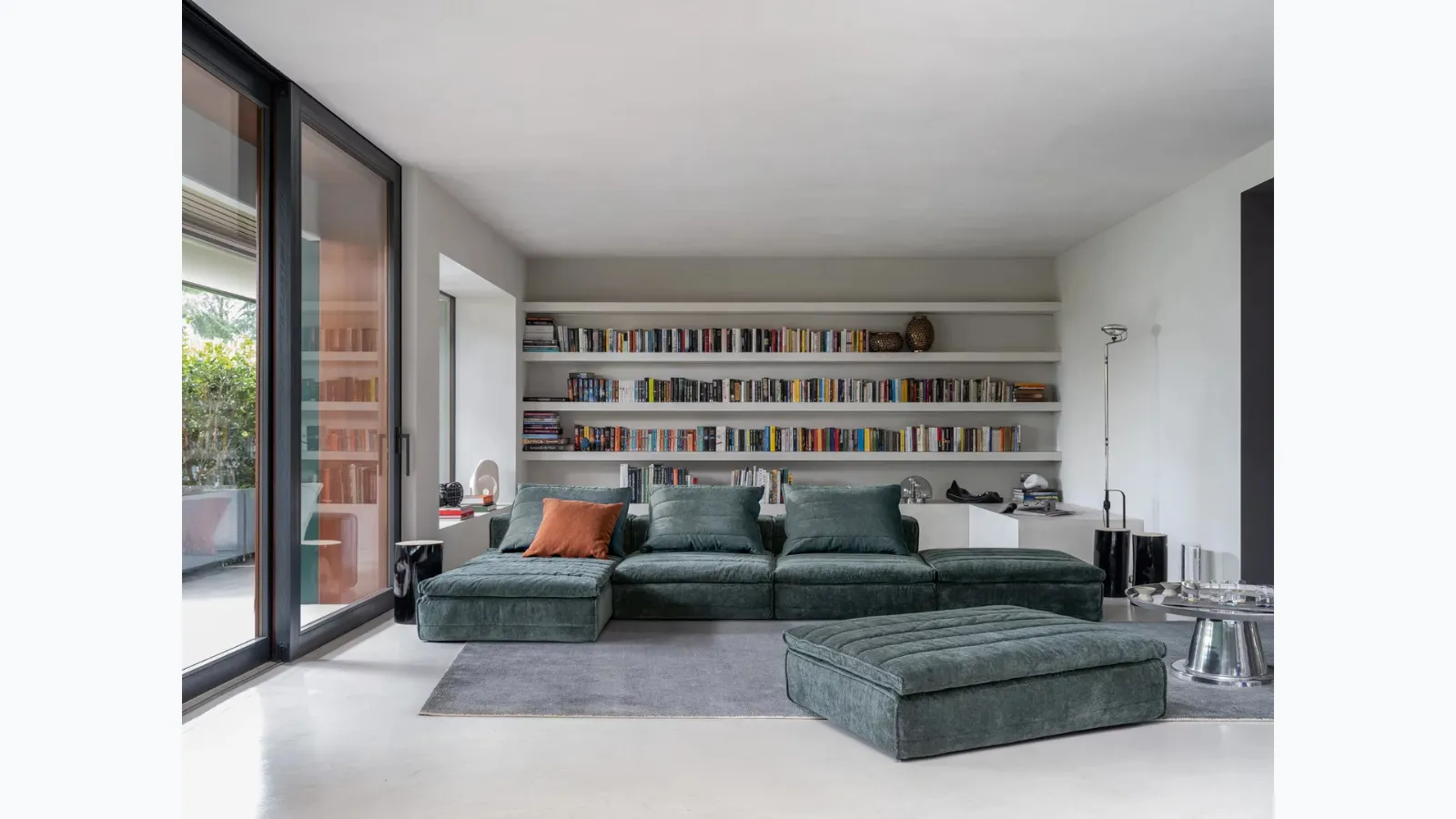 Sofa with peninsula Samet by Gervasoni
