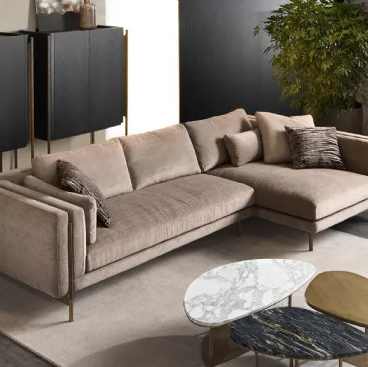 Shangai fabric sofa with Cantori peninsula.