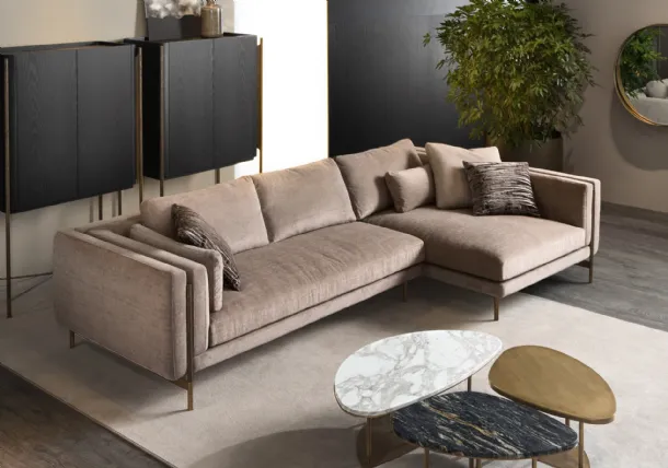 Shangai fabric sofa with Cantori peninsula.