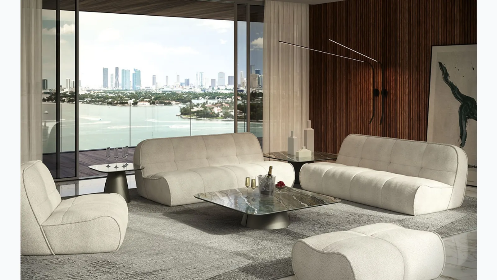 Spencer upholstered fabric lounge by Cattelan Italia.