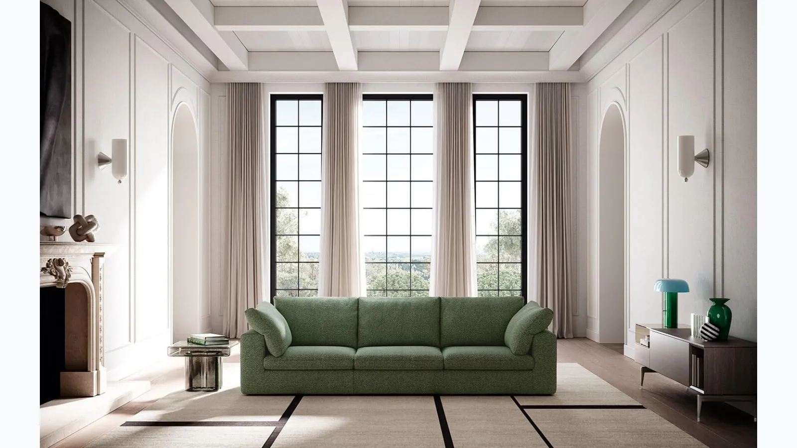 Superneutral linear sofa by Felis