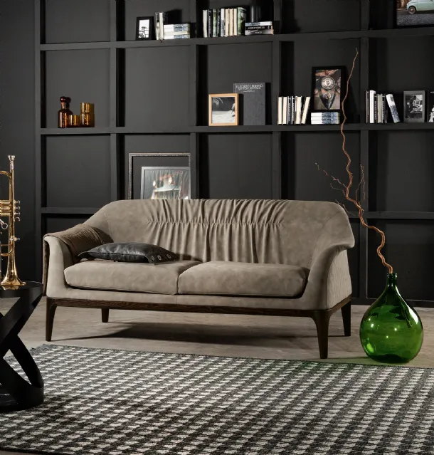 Linear leather sofa Tiffany by Tonin Casa