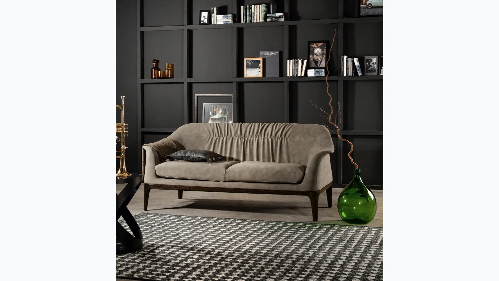 Linear leather sofa Tiffany by Tonin Casa