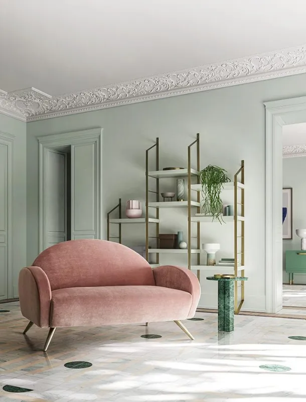Linear velvet sofa Wendy by Felis