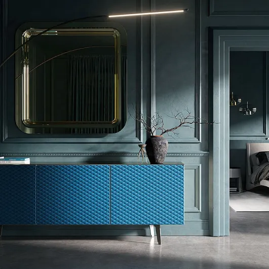 Absolut sideboard with leather-covered doors by Cattelan Italia.