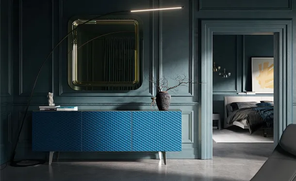 Absolut sideboard with leather-covered doors by Cattelan Italia.