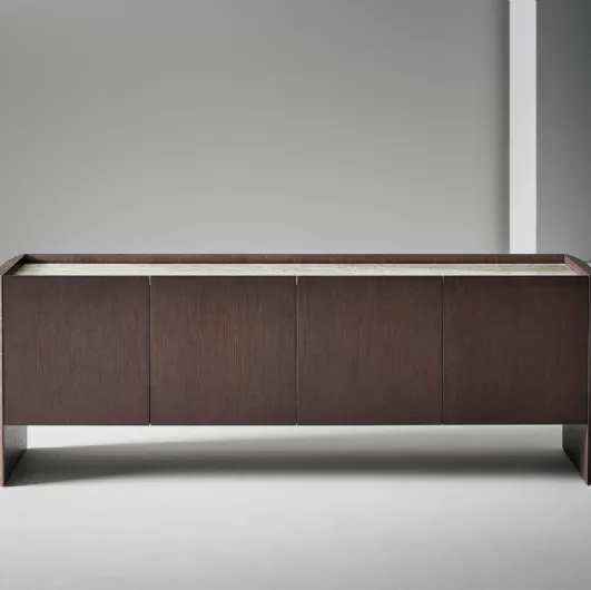 Alicanto Madia in wood and ceramic top with 4 doors by Bonaldo