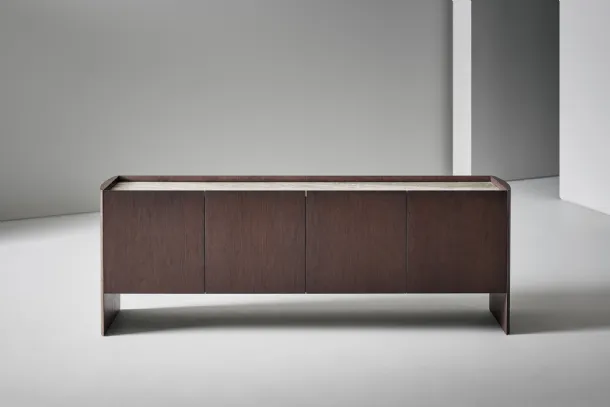 Alicanto Madia in wood and ceramic top with 4 doors by Bonaldo