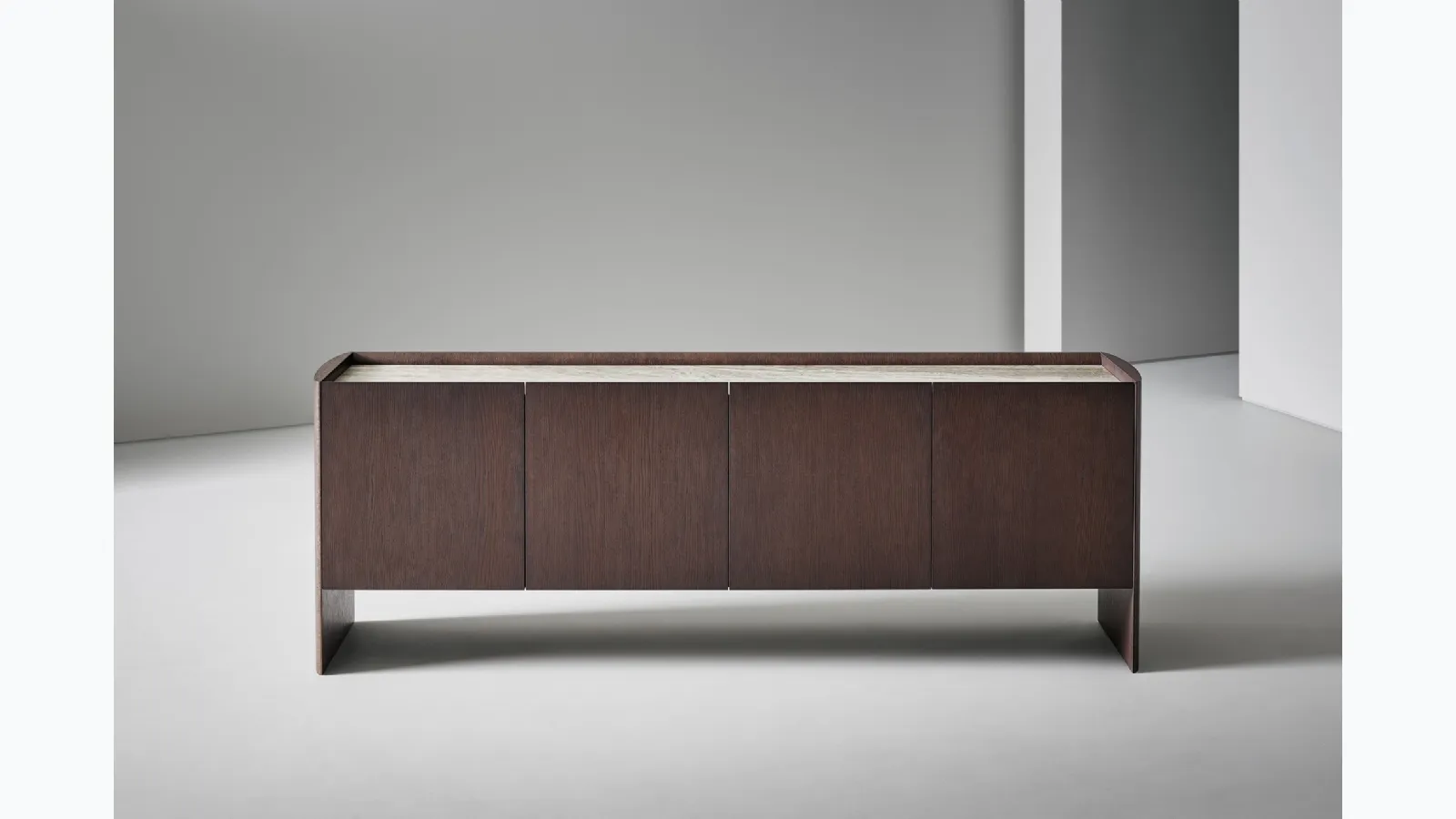 Alicanto Madia in wood and ceramic top with 4 doors by Bonaldo