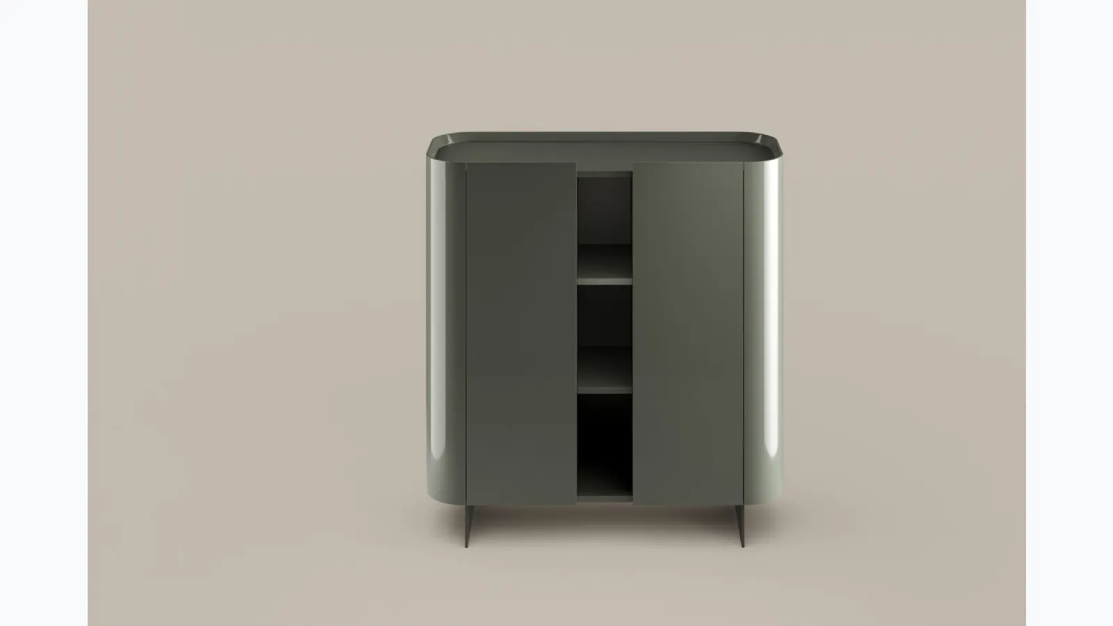 Vertical Madia Arragan in glossy lacquered wood by Bonaldo