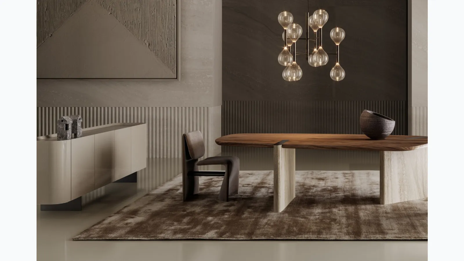 Glossy lacquered wood Madia Arragan by Bonaldo