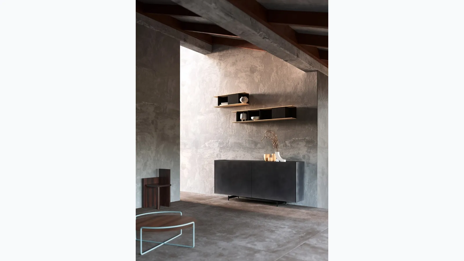 Madia Atelier in vintage iron lacquered finish by Capo d'Opera.