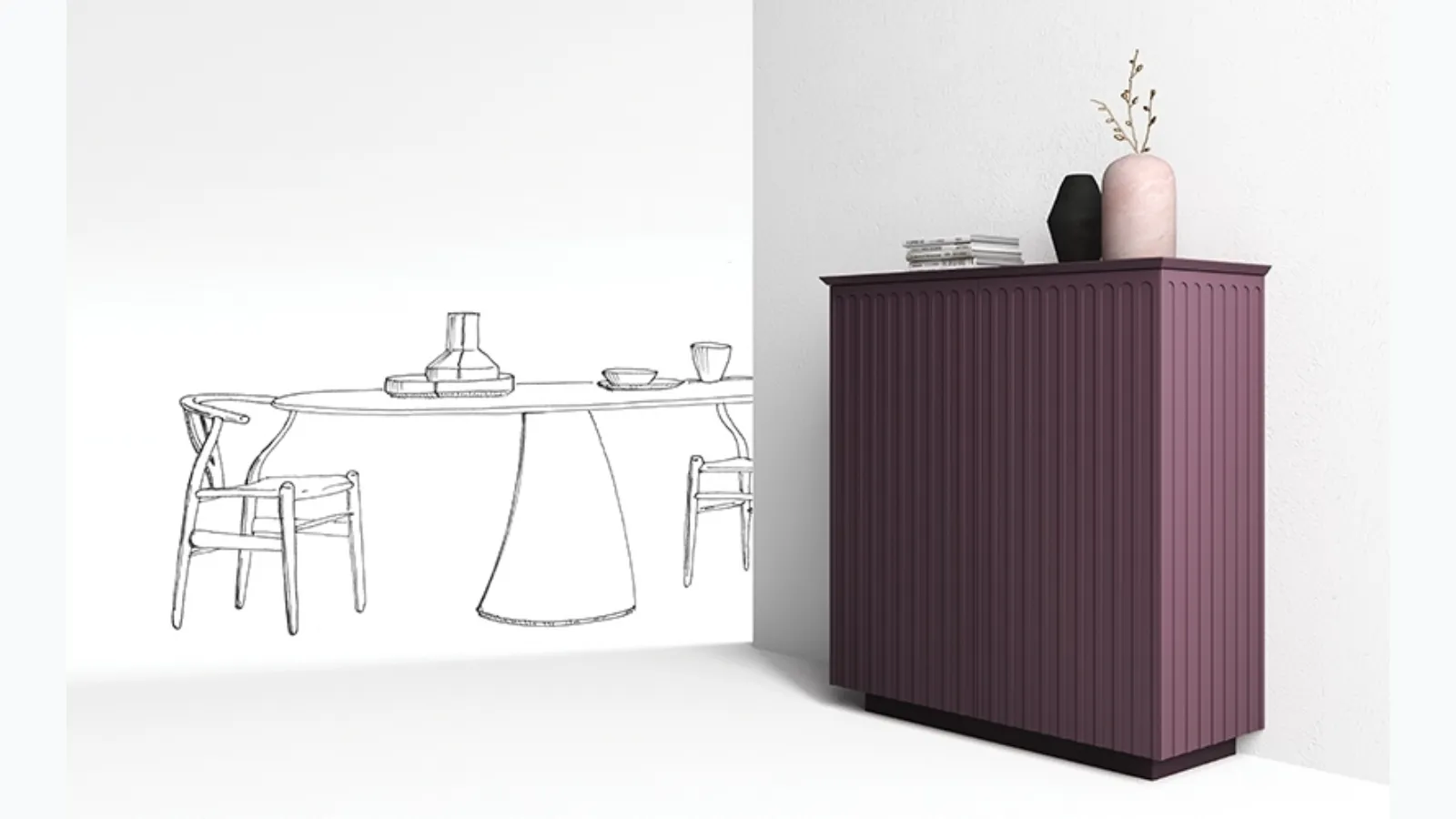 Minotti Italy's Athena Vertical Sideboard