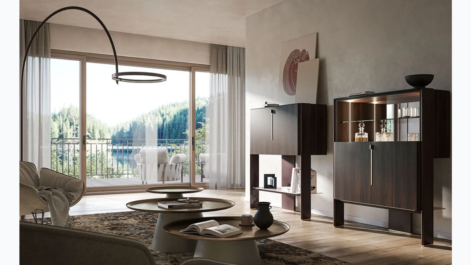 Design wooden sideboard Cremona by Cattelan Italia.