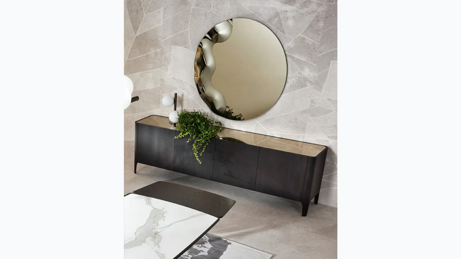 Cross oak sideboard by Riflessi