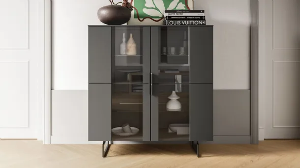 Madia Day 38 in melamine with chalkboard and transparent glass by Orme