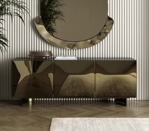 Eden sideboard in bronze mirror by Bontempi.