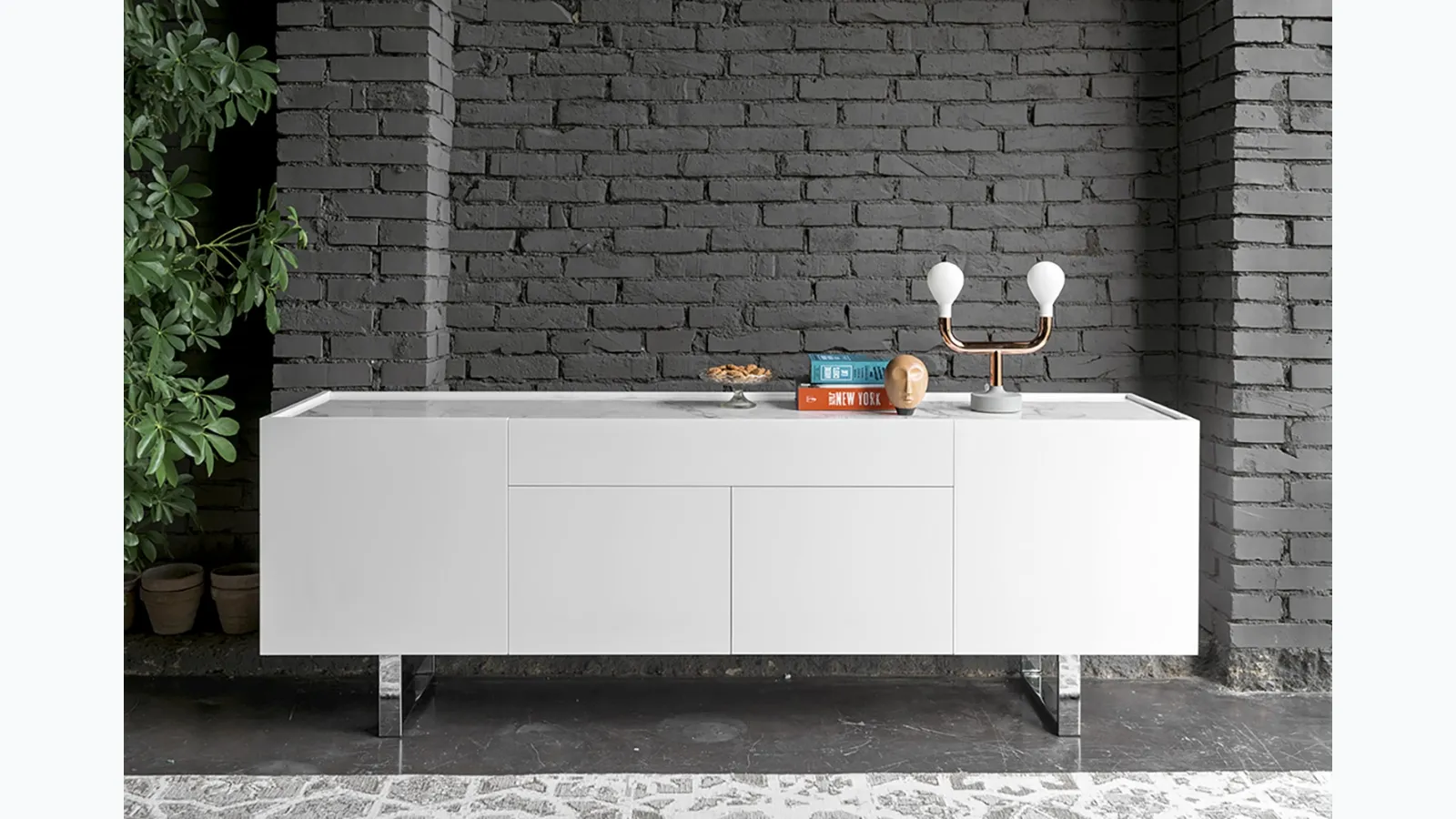 Calligaris White Horizon Sideboard