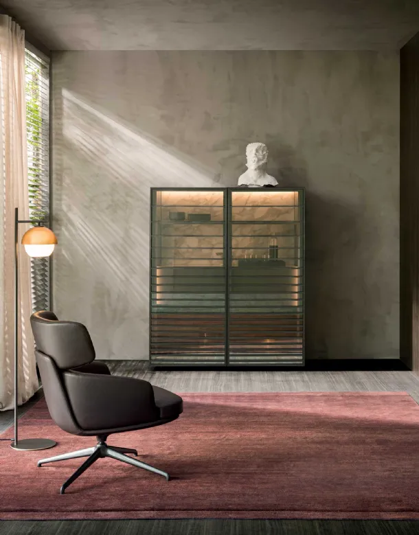 Wooden Horizons sideboard with glass doors by Molteni & C