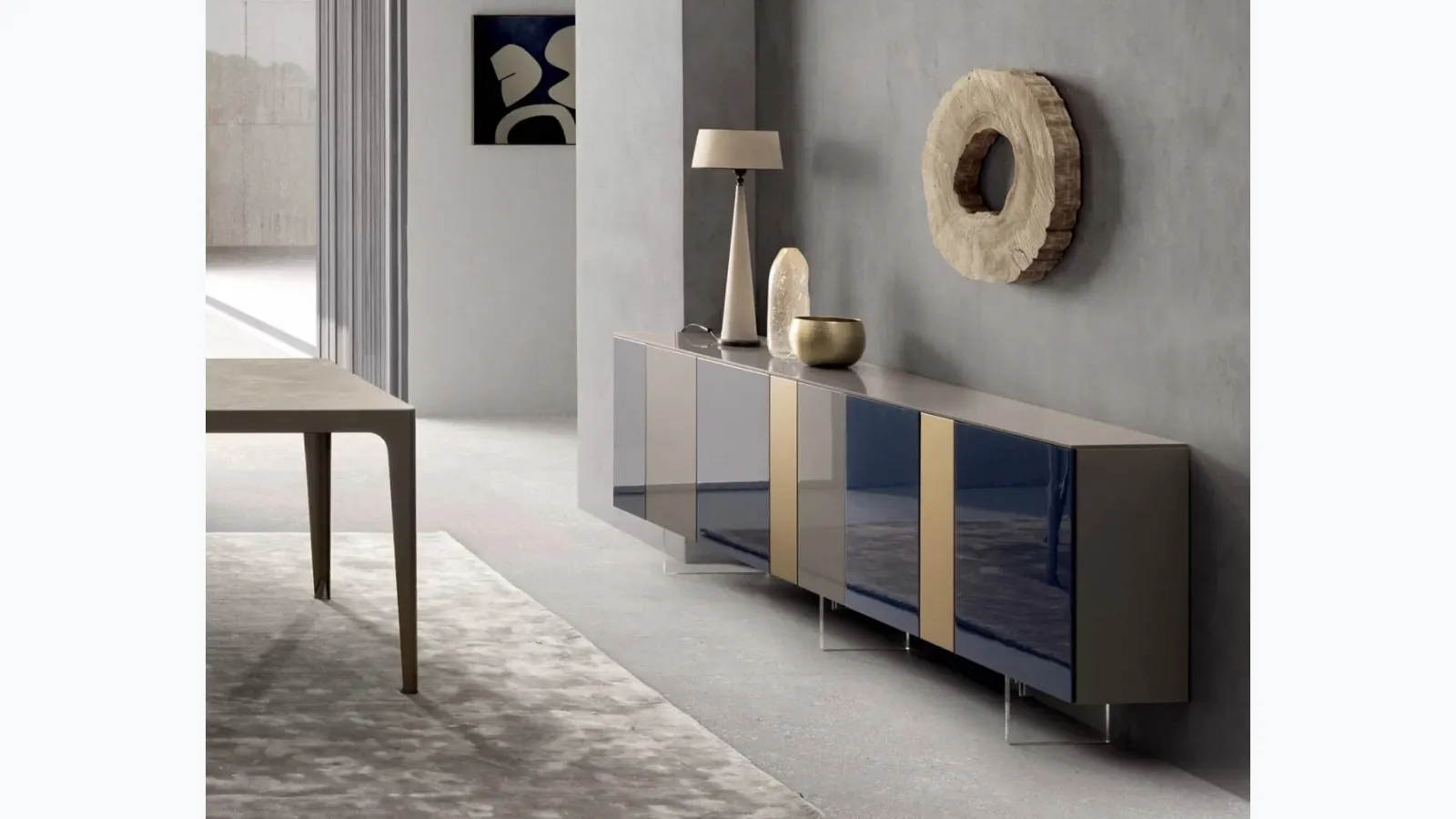 InclinART sideboard in glossy lacquer by Presotto