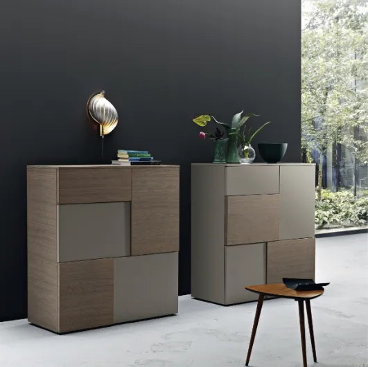 Madia Incontro 40 and 41 in Clay Oak and Slate lacquered by Sangiacomo.