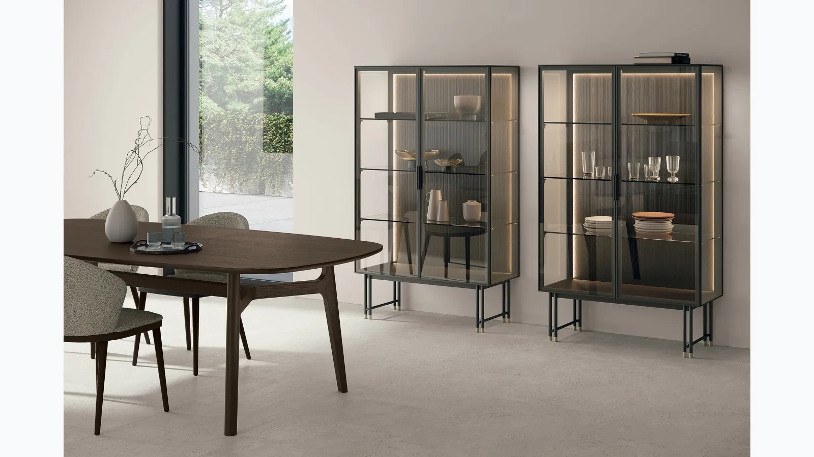 Joyce sideboard with glass doors by Tomasella.