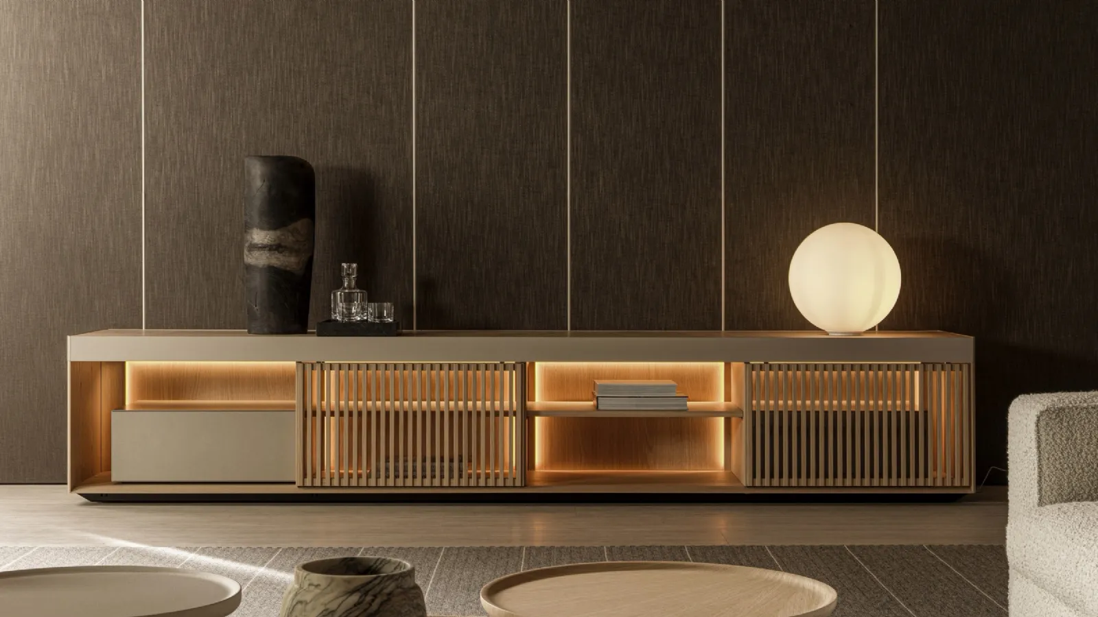 Madia Living Box 01 in lacquered wood by Molteni & C