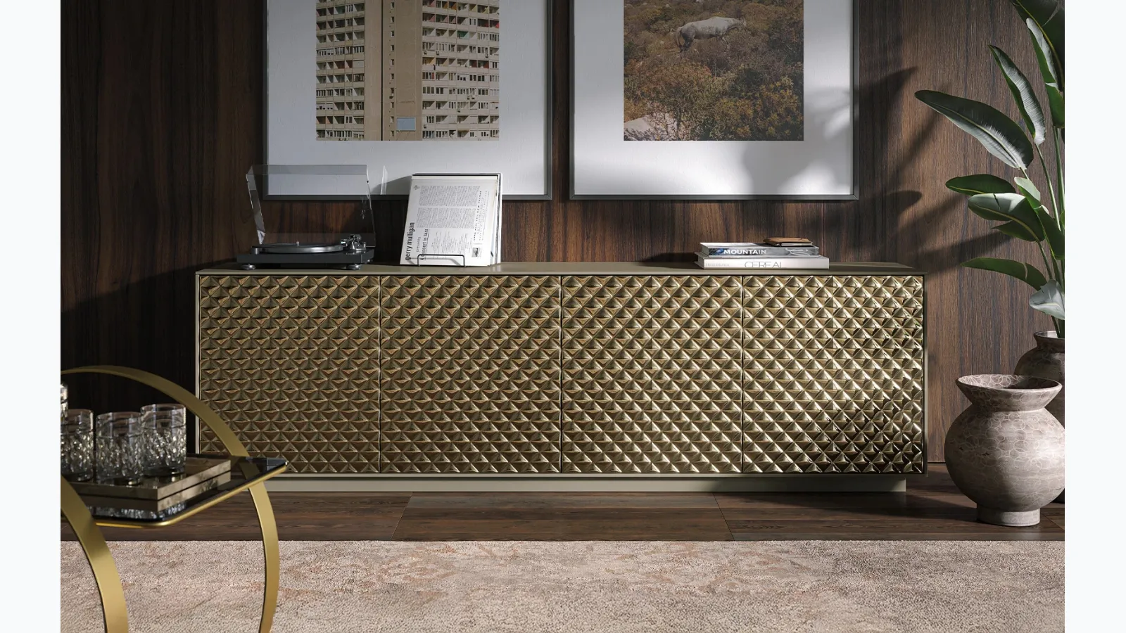 Madia Luce in lacquered wood by Tonin Casa