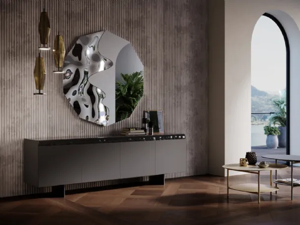 Media unit Magma in wood and glass by Tonin Casa